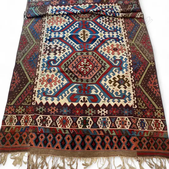 Anatolian Hotamis Turkmen tribal kilim carpet,